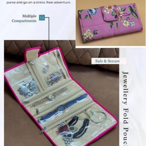 Satin Floral Jewellery Organiser Folder