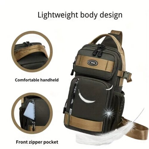 Imported Mens Multi-Compartment Crossbody Chest Messenger Shoulder Bag