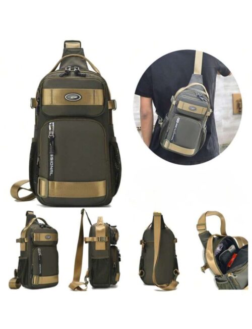 Imported Mens Multi-Compartment Crossbody Chest Messenger Shoulder Bag