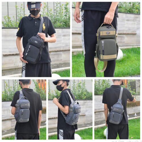 Imported Mens Multi-Compartment Crossbody Chest Messenger Shoulder Bag