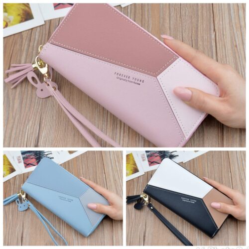 Geometric Patchwork Clutch Wallet