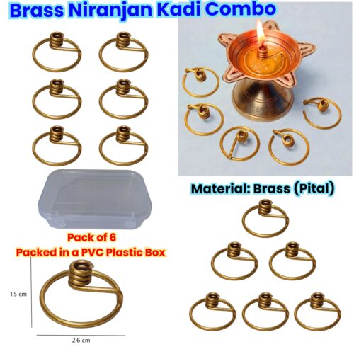 Brass Niranjan Kadi Combo / Brass Wick Holders