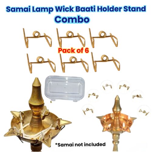 Samai Lamp Wick Baati Holder Stand Combo / Samai Kadi Combo
