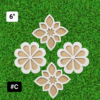 DIY MDF Siders Rangoli Mats- 6" - Set of 4 Mats