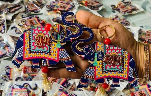 MDF Elephant Shubh Labh Hanging Set