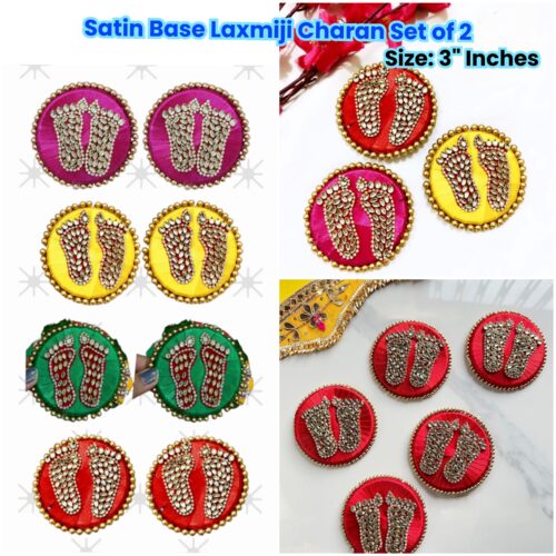Satin Base Laxmiji Charan Set of 2