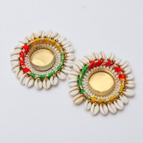Kaudi Shells Tealight Holders – Set of 2