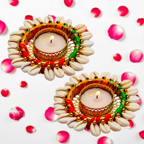 Kaudi Shells Tealight Holders – Set of 2