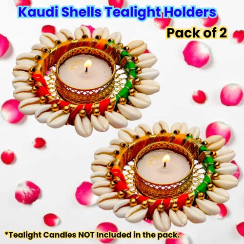 Kaudi Shells Tealight Holders – Set of 2