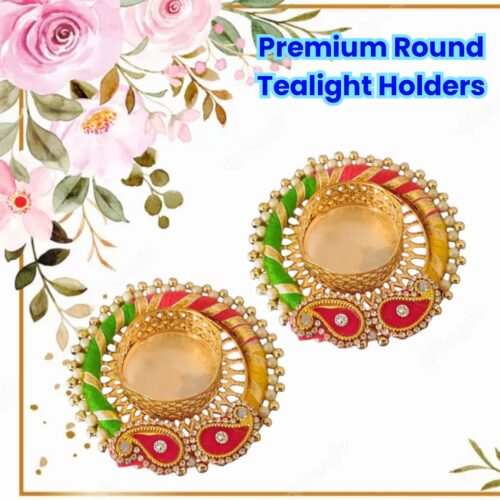 Premium Round Tealight Holders - Pack of 2