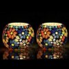 Ceramic Mosaic Glass Tealight Holders - Set of 2