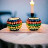 Ceramic Mosaic Glass Tealight Holders - Set of 2