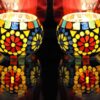 Ceramic Mosaic Glass Tealight Holders - Set of 2