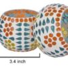 Ceramic Mosaic Glass Tealight Holders - Set of 2