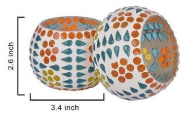 Ceramic Mosaic Glass Tealight Holders - Set of 2