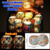 Ceramic Mosaic Glass Tealight Holders - Set of 2