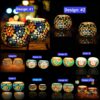 Ceramic Mosaic Glass Tealight Holders - Set of 2