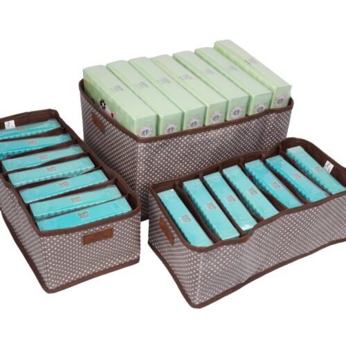 7 Grid Clothes Organizer - Set of 3 - (1 Big + 2 Small)