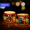 Ceramic Mosaic Glass Tealight Holders