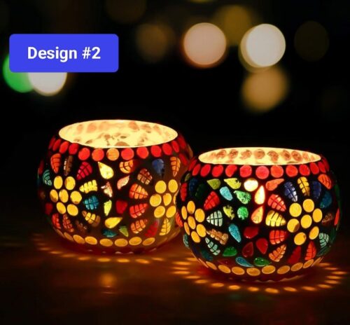 Ceramic Mosaic Glass Tealight Holders