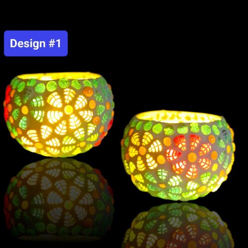 Ceramic Mosaic Glass Tealight Holders