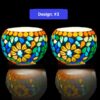 Ceramic Mosaic Glass Tealight Holders