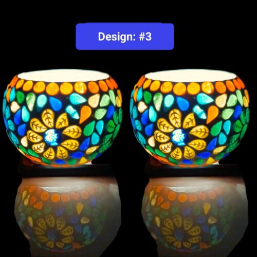 Ceramic Mosaic Glass Tealight Holders