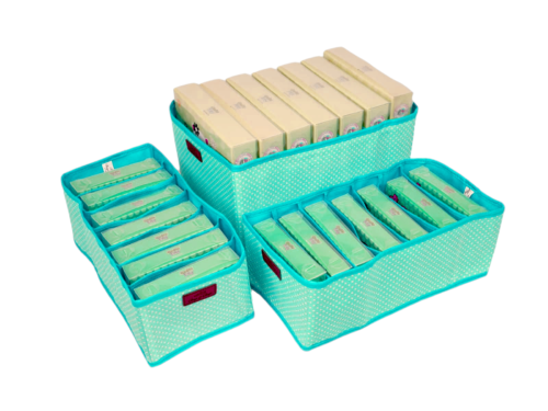 7 Grid Clothes Organizer - Set of 3 - (1 Big + 2 Small)