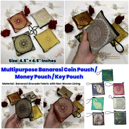 Multipurpose Banarasi Coin Pouch / Money Pouch / Key Pouch