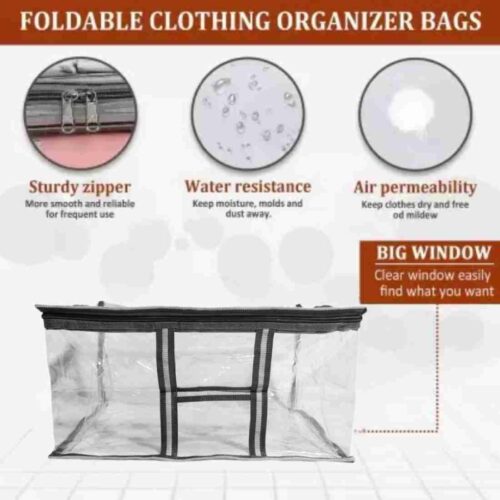 Heavy Quality Transparent Storage Organiser/ Saree Box Cover