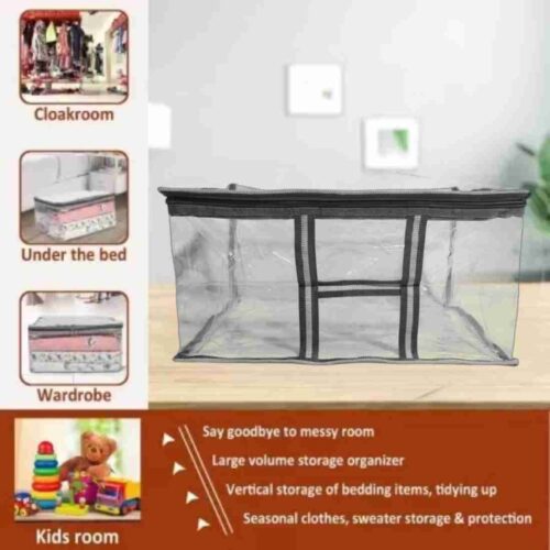 Heavy Quality Transparent Storage Organiser/ Saree Box Cover