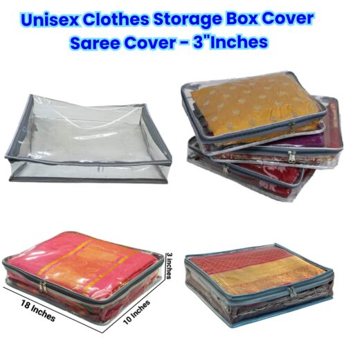 Unisex Clothes Storage Box Cover / Saree Cover – 3″ Inches- Heavy Premium Quality