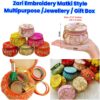 Zari Embroidery Matki Style Multipurpose /Jewellery / Gift Box