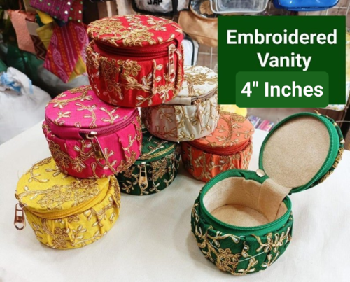 Zari Embroidery Matki Style Multipurpose /Jewellery / Gift Box
