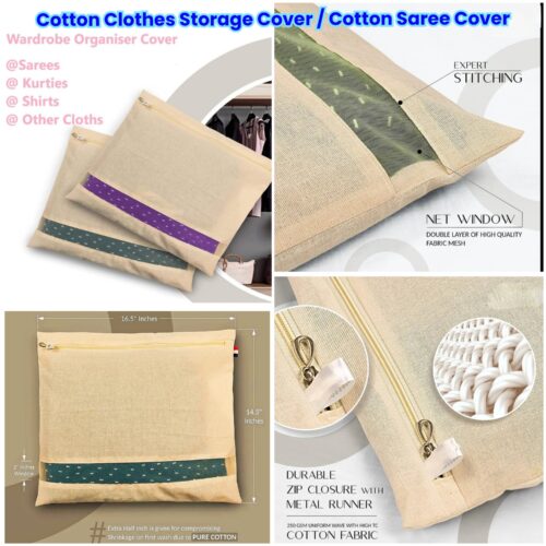 Cotton Clothes Storage Cover / Cotton Saree Cover - Heavy Premium Quality