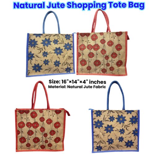 Natural Jute Shopping Tote Bag