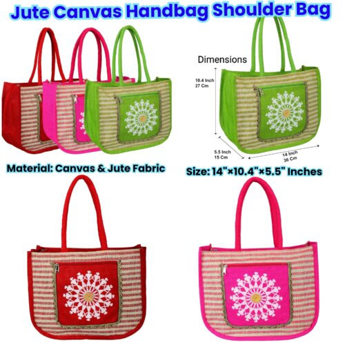 Jute Canvas Handbag Shoulder Bag