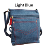 Denim Pocket Multi Zipper Shoulder Sling Bag