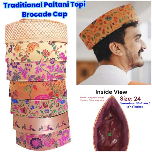 Traditional Paithani Topi / Ethnic Brocade Cap