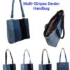 Multi-Stripes Denim Handbag