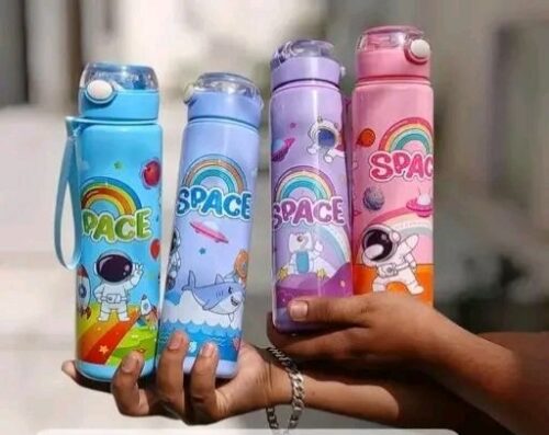 Space Theme Kids Sipper Water Bottle