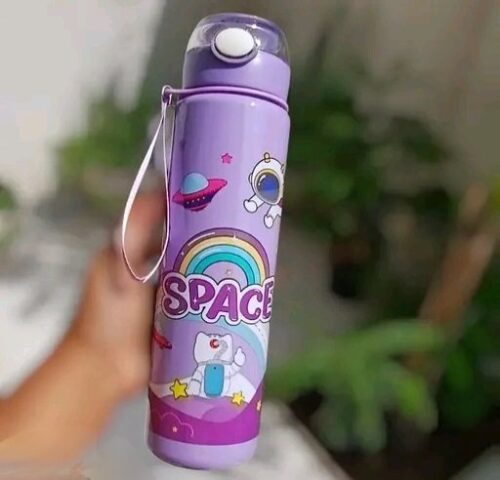 Space Theme Kids Sipper Water Bottle