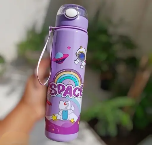 Space Theme Kids Sipper Water Bottle