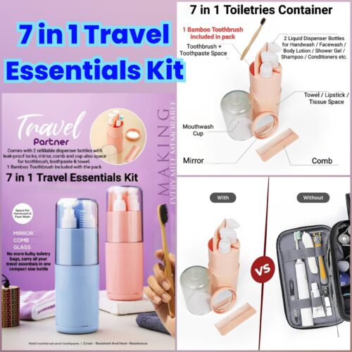 7 in 1 Travel Essentials Kit / Travel Partner