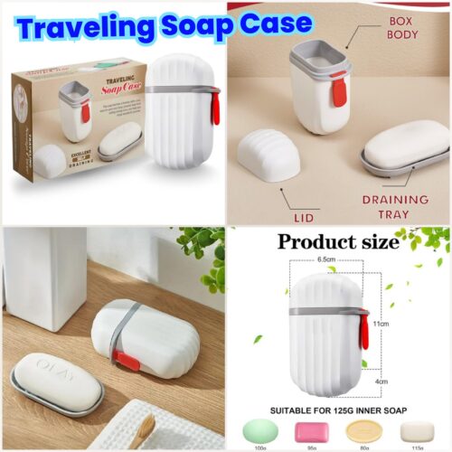 Traveling Soap Case / Portable Traveling Soap Case with Drainer Tray