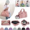 Pleated Fitness Gym and Travel Duffel Bag with Shoe Compartment