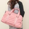 Pleated Fitness Gym and Travel Duffel Bag with Shoe Compartment