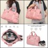 Pleated Fitness Gym and Travel Duffel Bag with Shoe Compartment