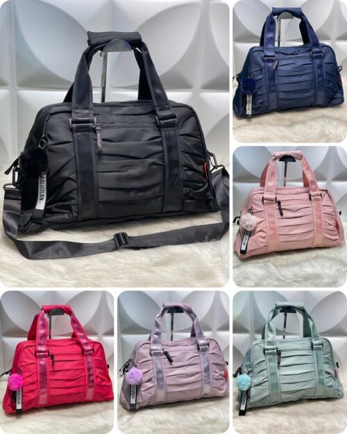 Pleated Fitness Gym and Travel Duffel Bag with Shoe Compartment