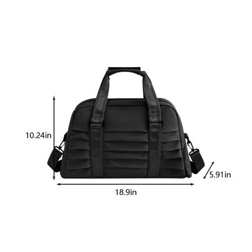 Pleated Fitness Gym and Travel Duffel Bag with Shoe Compartment